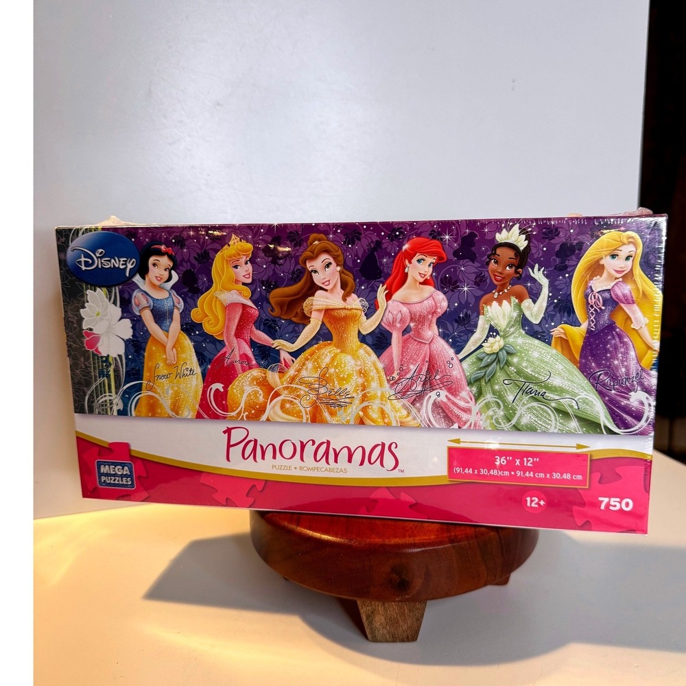 Disney Princess Panoramas 750 Piece Puzzle Mega Puzzles New Sealed Rare 36 x 12